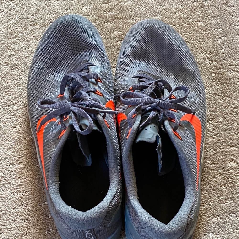 Nike Men's Charcoal and Bright Orange Athletic Shoes